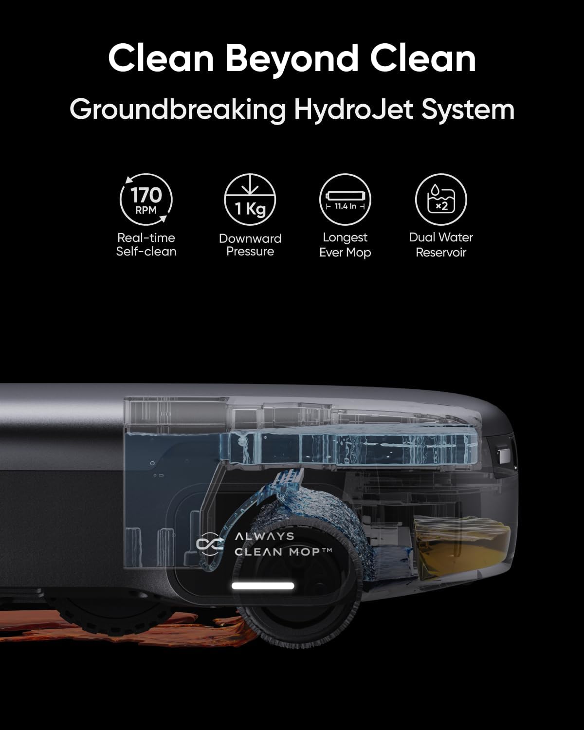 eufy Robot Vacuum and Mop, S1 Pro Omni, HydroJet System with Roller Mop