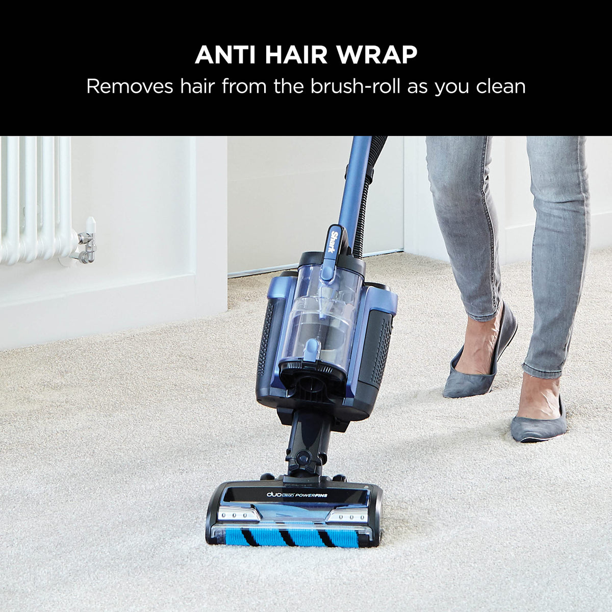 Shark Cordless Upright Vacuum Cleaner, with Anti Hair Wrap, Blue ICZ300UKT