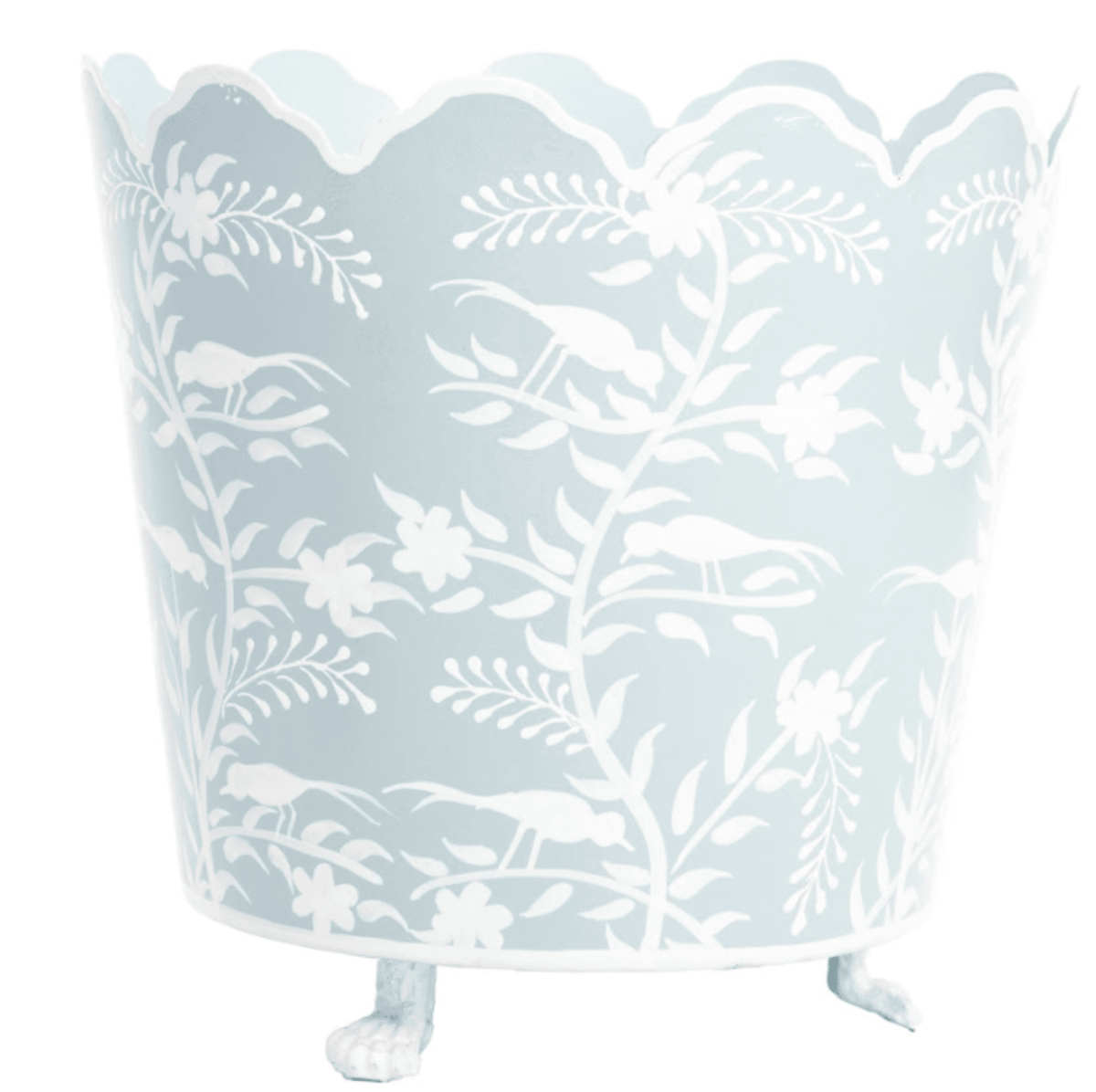 Havers Periwinkle Blue Trellis Ring Handle Bucket Planter – Glazed Ceramic Cachepot