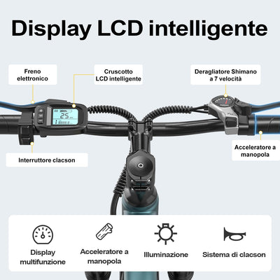 Aairsk GT300 26" Electric Mountain Bike for Adults, 250W Motor, 36V 10Ah Battery, 7-Speed, 40km Range
