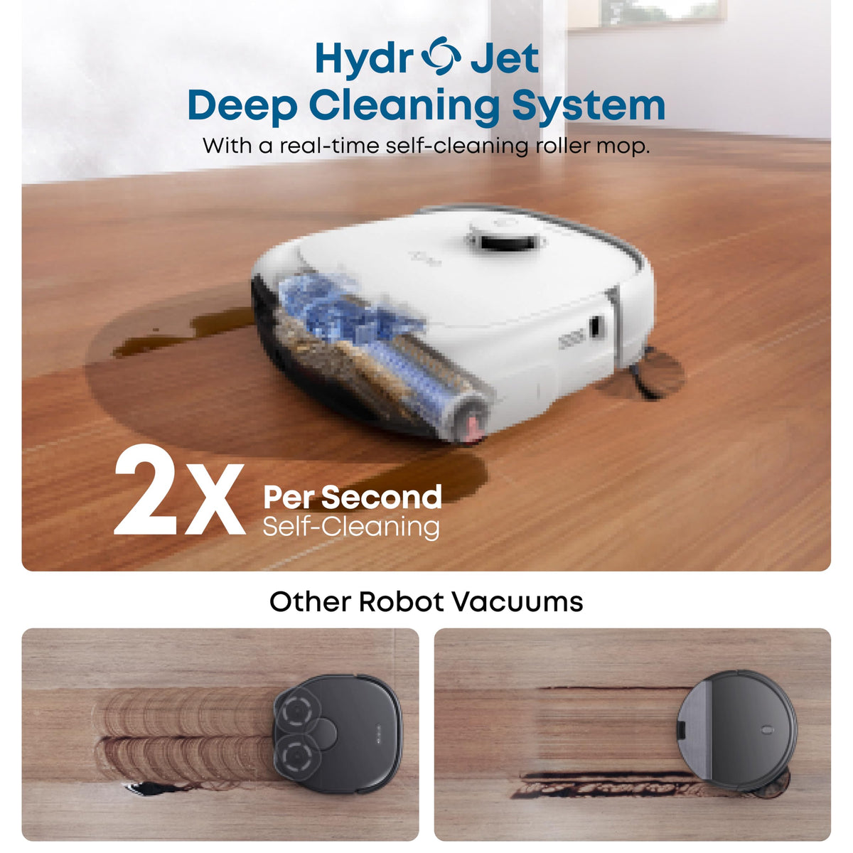 eufy E25 Omni, Robot Vacuum Cleaner with Mop,HydroJet Self-Clean Roller Mop