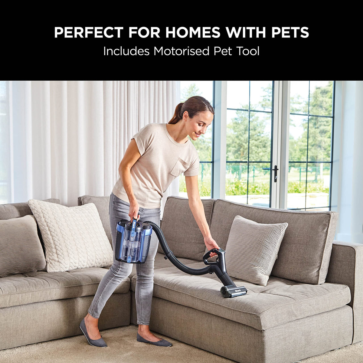 Shark Cordless Upright Vacuum Cleaner, with Anti Hair Wrap, Blue ICZ300UKT